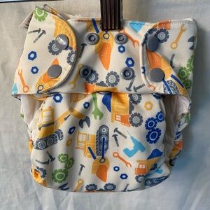 Adjustable All-in-One Simplex Organic Cloth Diaper Tools Print Blue/Orange/Green